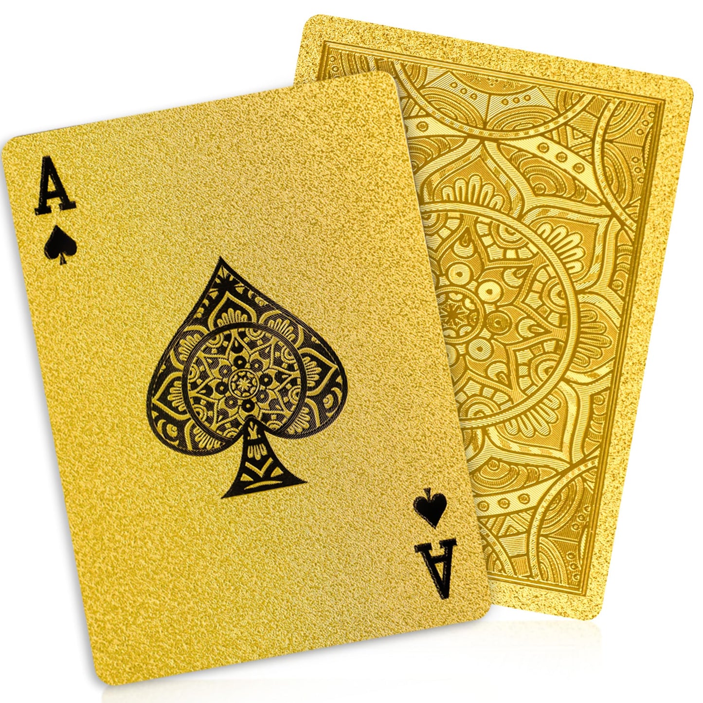 Gold Playing Cards, Plastic Playing Cards Waterproof, Deck of Cards, Standard Playing Card for Adults, Cool Premium Poker Card Set for Family Game