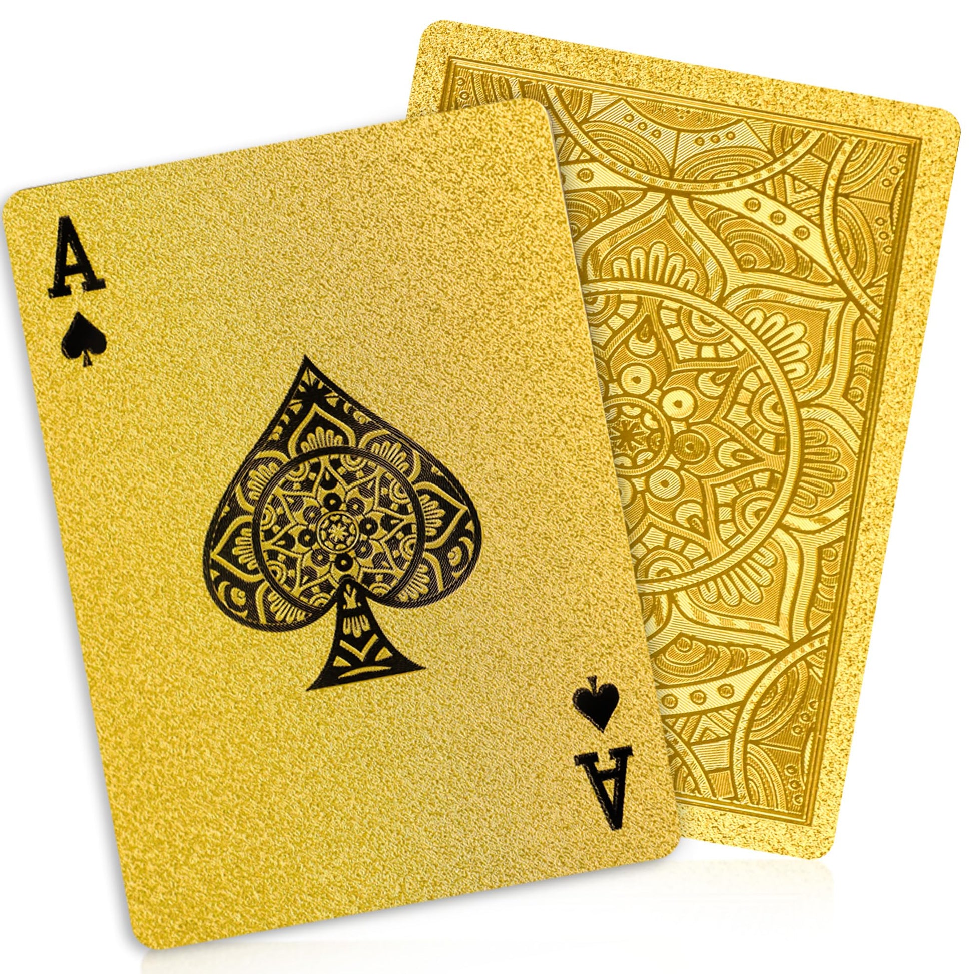Gold Playing Cards, Plastic Playing Cards Waterproof, Deck of Cards, Standard Playing Card for Adults, Cool Premium Poker Card Set for Family Game
