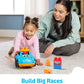 Mega Bloks First Builders Toddler Building Blocks Toy Set, Ricky Race Car with 6 Pieces and Storage, 1 Figure, Blue, Ages 1+ Years