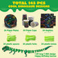 JOYIN 145 Piece Dinosaur Birthday Party Supplies with Banner, 24 Serves Dinosaur Disposable Tableware Set with Plates, Cups, Napkins, and Cutlery Sets