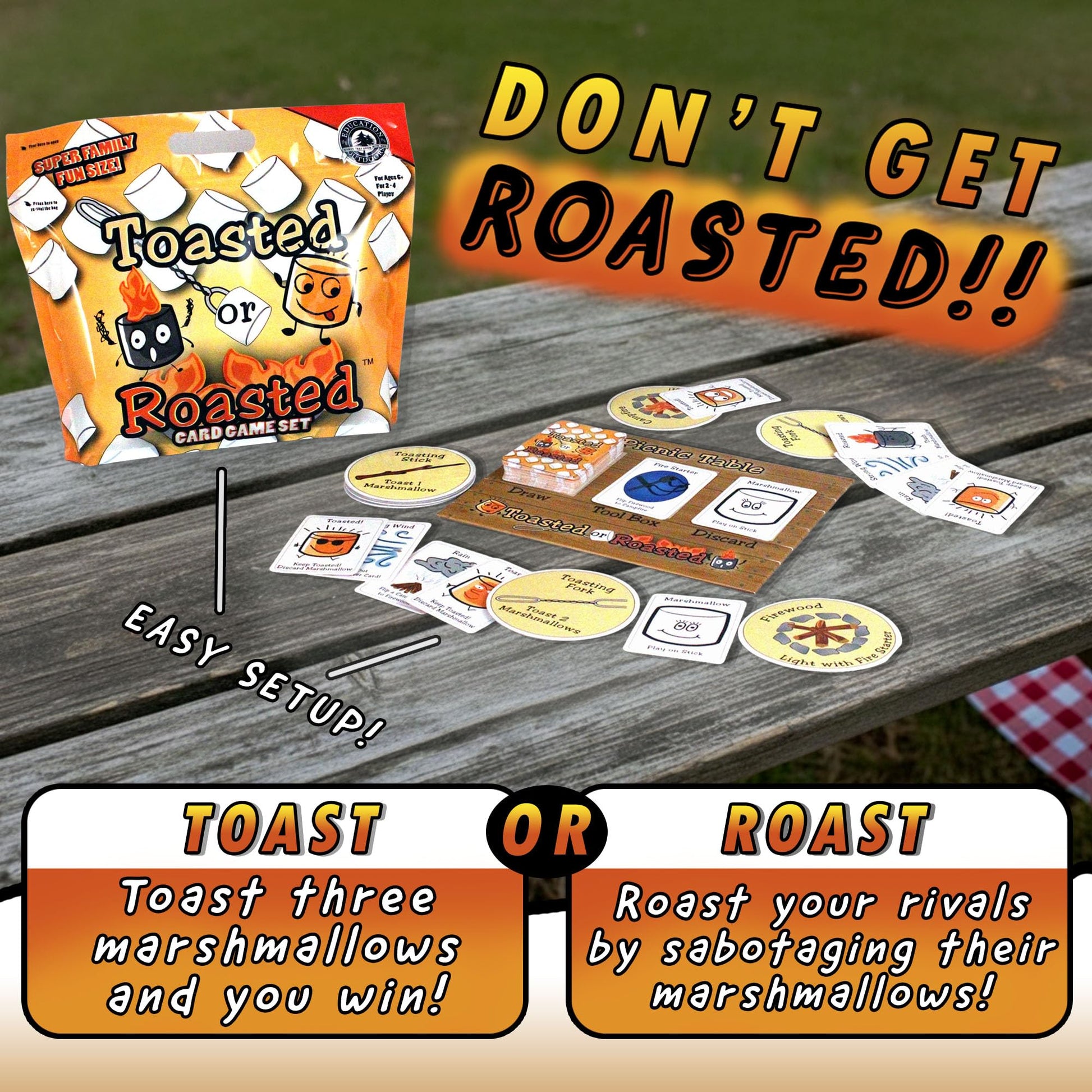 Education Outdoors Toasted or Roasted Card Game - Light Your Campfire, Toast Your Marshmallows