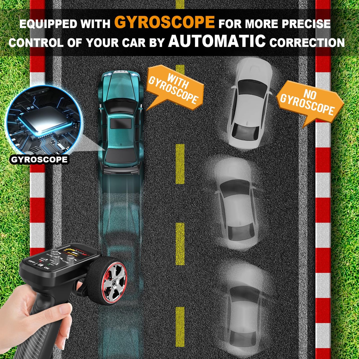 Dingdongwu 1/43 Mini RC Drift Car with Gyroscope, 4WD Full Proportional RC Car, 2.4GHZ Hobby Grade Remote Control Cars, RTR Model Vehicle, 20+KM/H