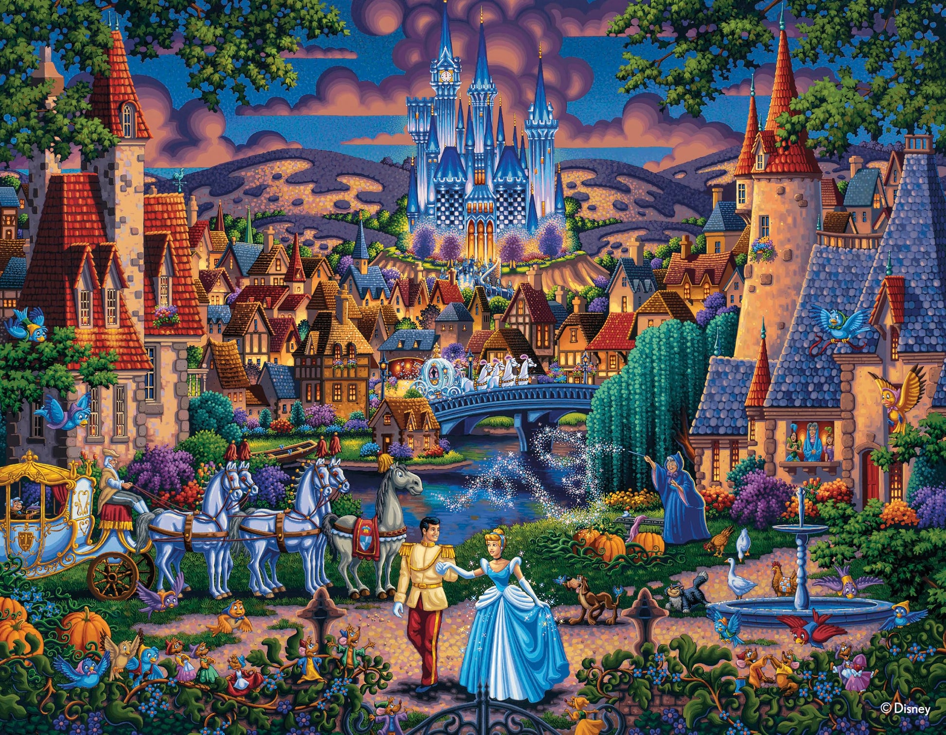 Ceaco - Disney Dowdle Collection - 4 Pack 500 Piece Puzzles for Adults