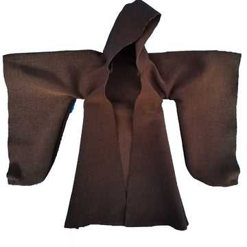SSbeauty M 1:12 Scale Fabric Cape Robe with Hat for 6" 6 inches Body Doll Action Figure (no Figure) (Brown L Sleeve)