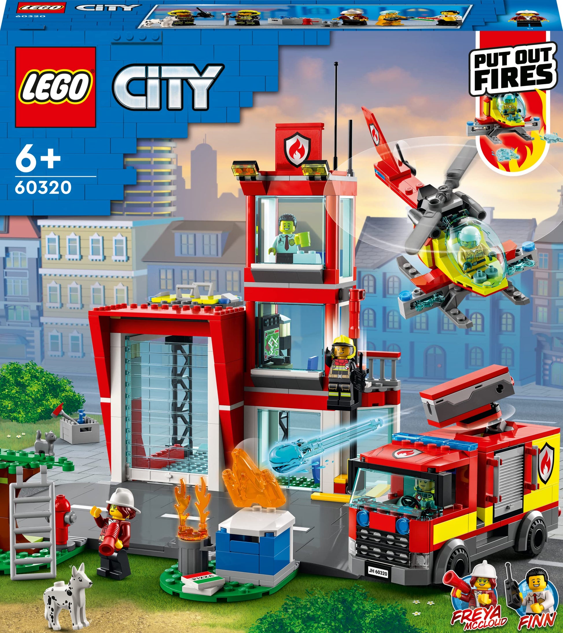 Lego City Fire Station Set 60320 with Garage, Helicopter & Fire Engine Toys Plus Firefighter Minifigures, Emergency Vehicles Playset, Gifts for Kids