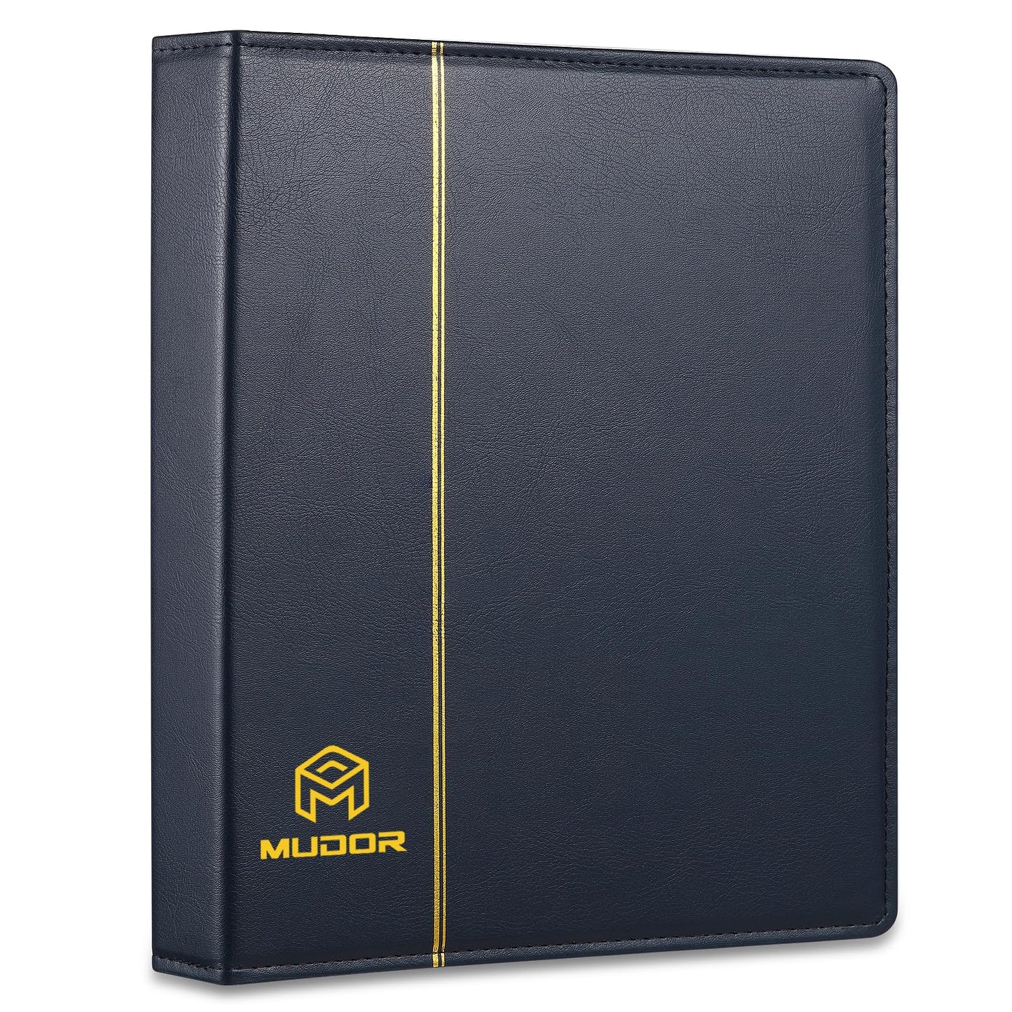 MUDOR 4 Ring Empty Stamp Binder for Coins, Banknotes Collectors,Blue