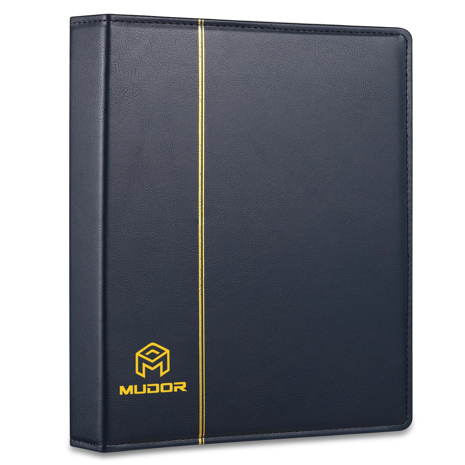 MUDOR 4 Ring Empty Stamp Binder for Coins, Banknotes Collectors,Blue
