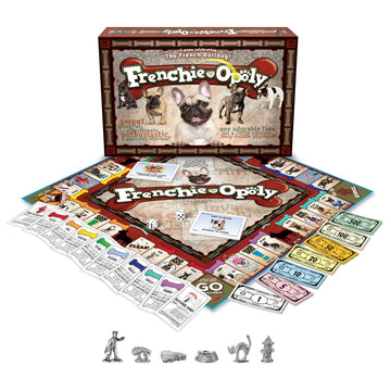 Late for The Sky Frenchie-Opoly | French Bulldog Board Game for Families & Adults, 2-6 Players, Ages 8+, Dog Lover Gift, Strategy Property Trading