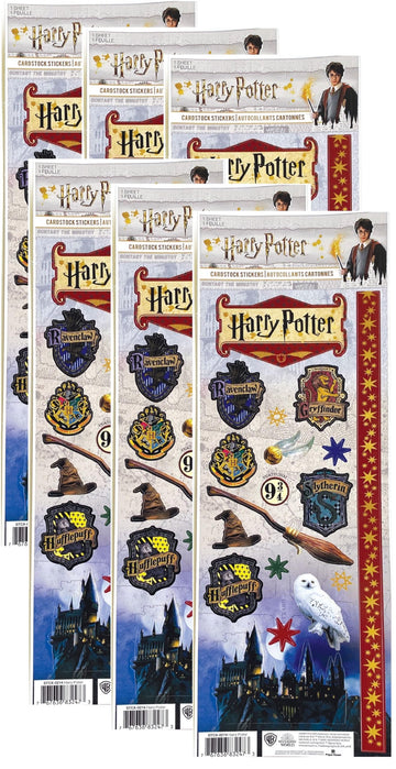Paper House Productions Harry Potter Cardstock Sticker Sheet 6-Pack for Crafts, Scrapbooking & Collecting - Hogwarts Houses