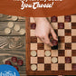 WE Games Wooden Checkers Pieces Only (1.5 inch), Checker Board Game & Backgammon Pieces, 24 Brown and Natural Stained Stackable Ridges