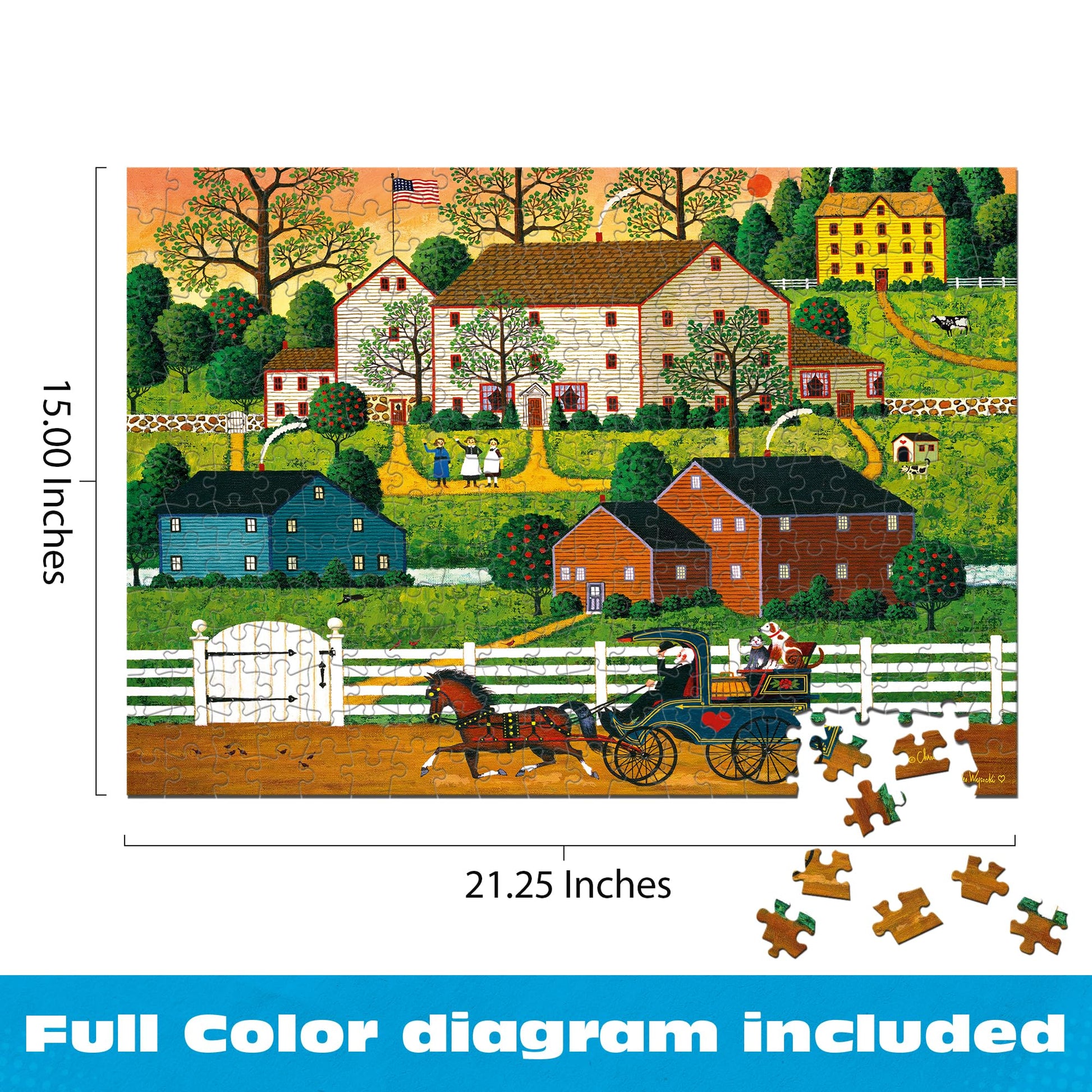 Buffalo Games - Charles Wysocki Hi Neighbor - 300 Large Piece Puzzle Adults