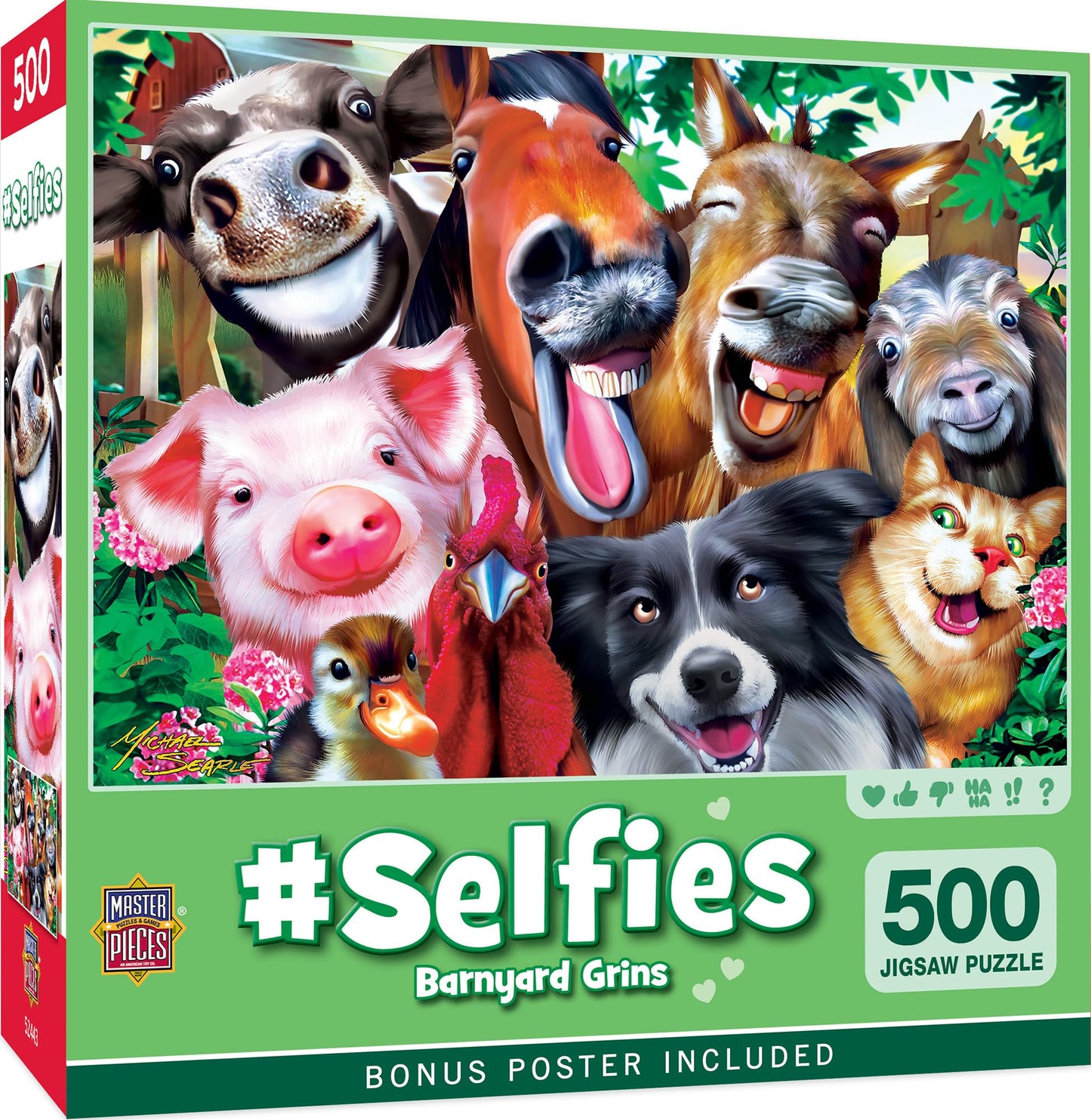 MasterPieces 500 Piece Jigsaw Puzzle for Adults and Family - Barnyard Grins - 15"x21"