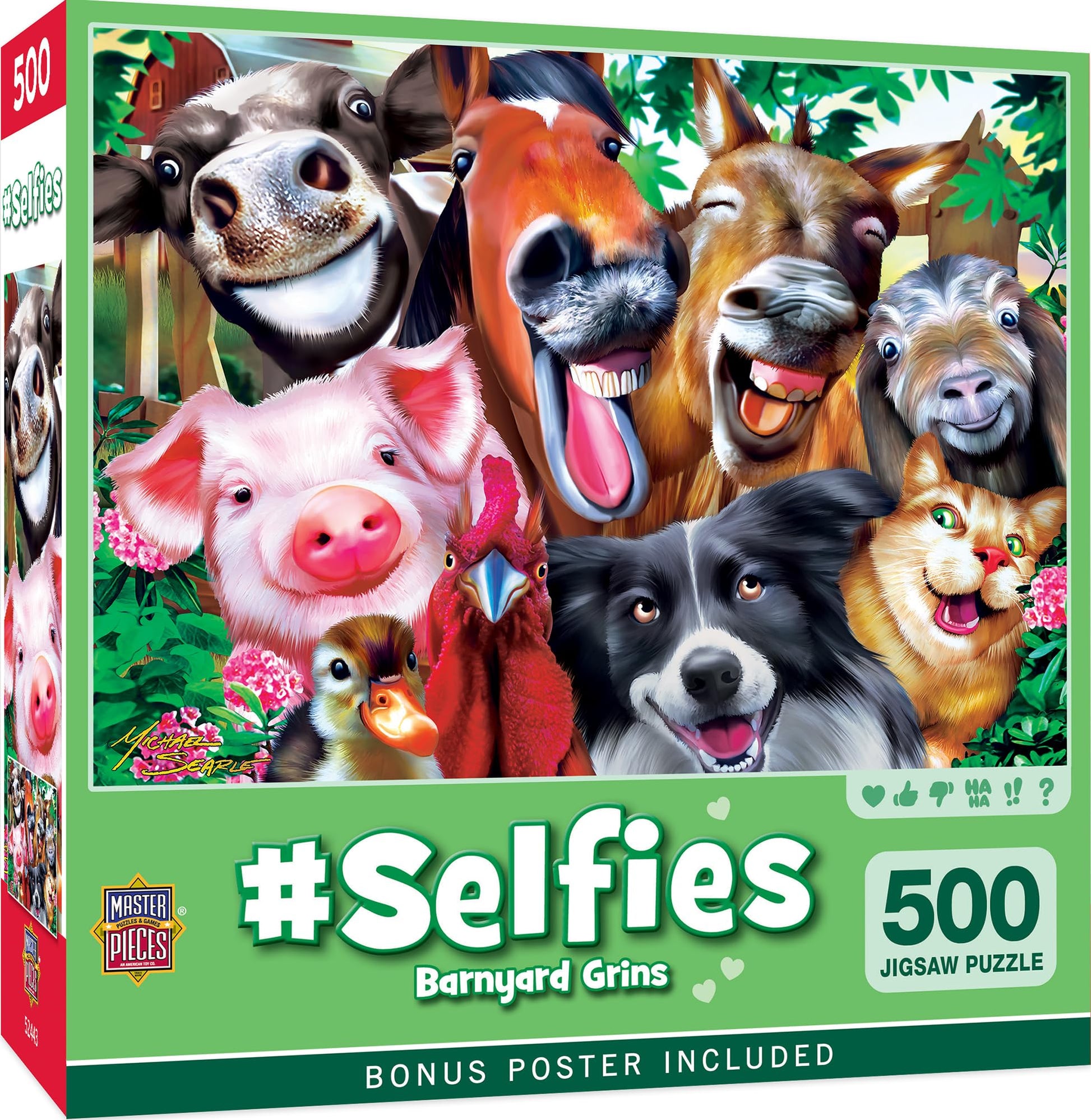 MasterPieces 500 Piece Jigsaw Puzzle for Adults and Family - Barnyard Grins - 15"x21"