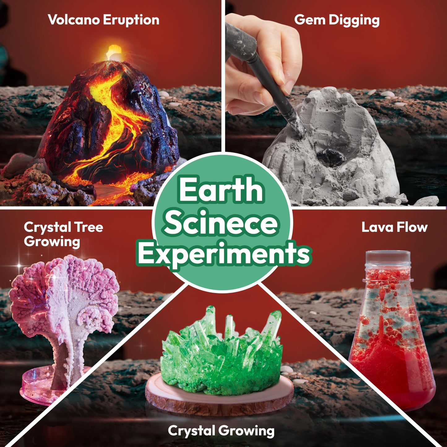 Klever Kits Amazing Science Kits- 85+ Experiments Educational Toys, STEM Activities with Erupting Volcano and Growing Crystal Tree for Kids Aged 6 7