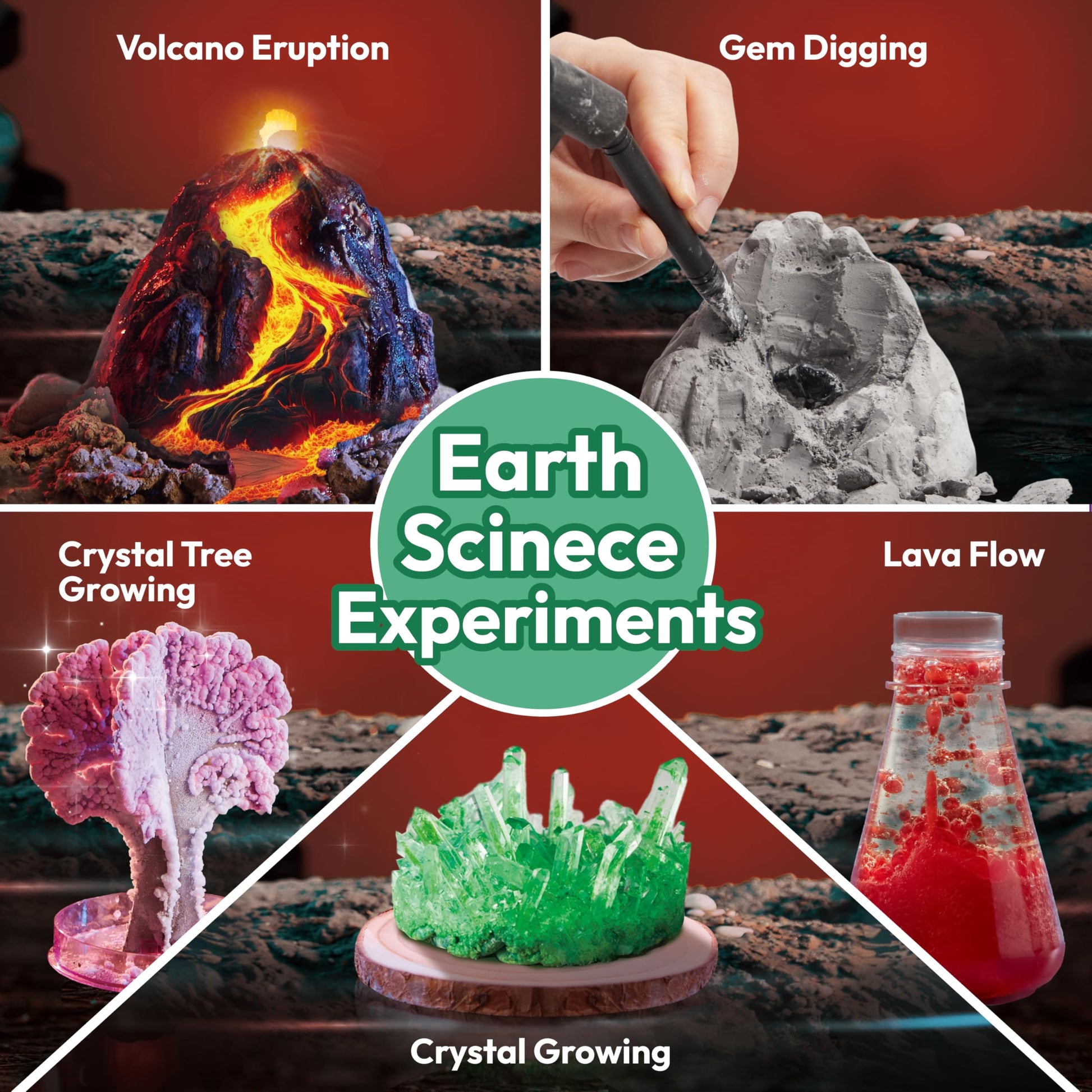 Klever Kits Amazing Science Kits- 85+ Experiments Educational Toys, STEM Activities with Erupting Volcano and Growing Crystal Tree for Kids Aged 6 7