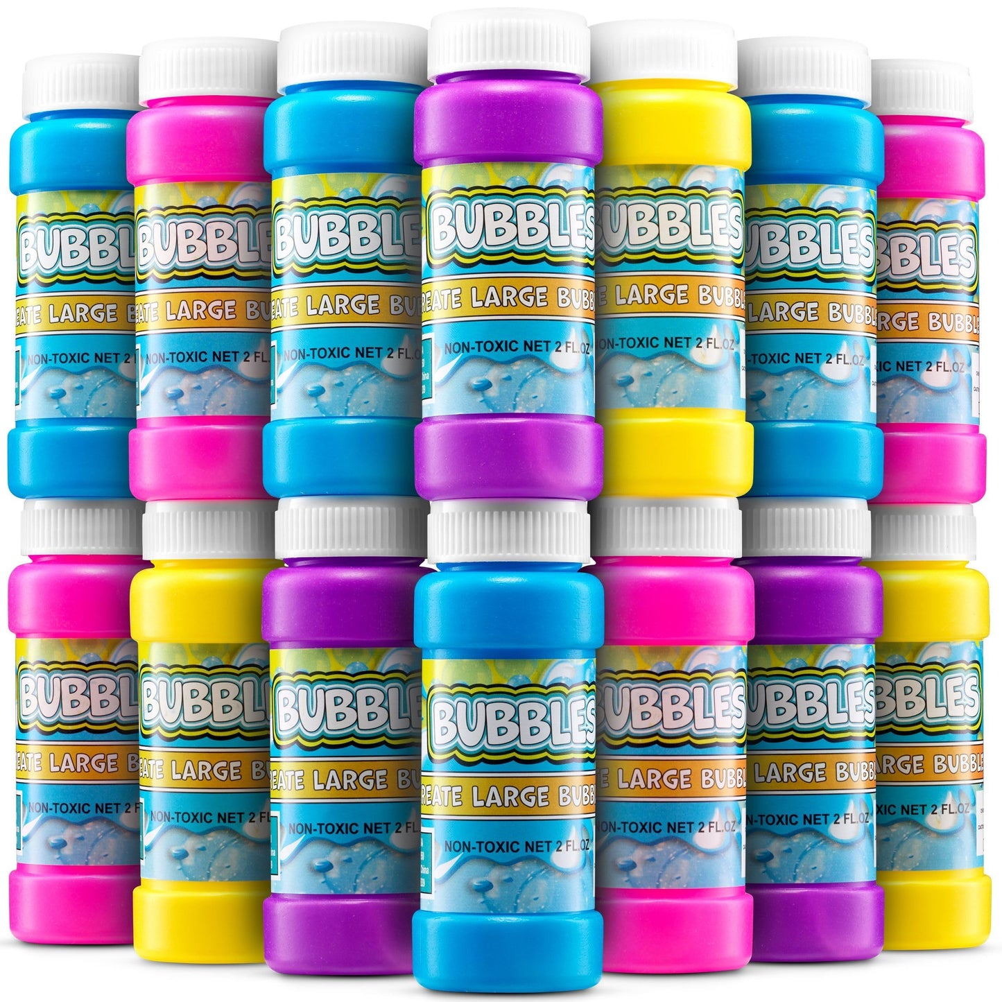 Party Bubble Bottles (24-Pack) Bubble Wands for Kids & Birthday Favors