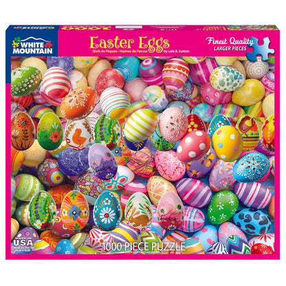 White Mountain 1000 Piece Jigsaw Puzzle Holiday Collage, Easter Eggs