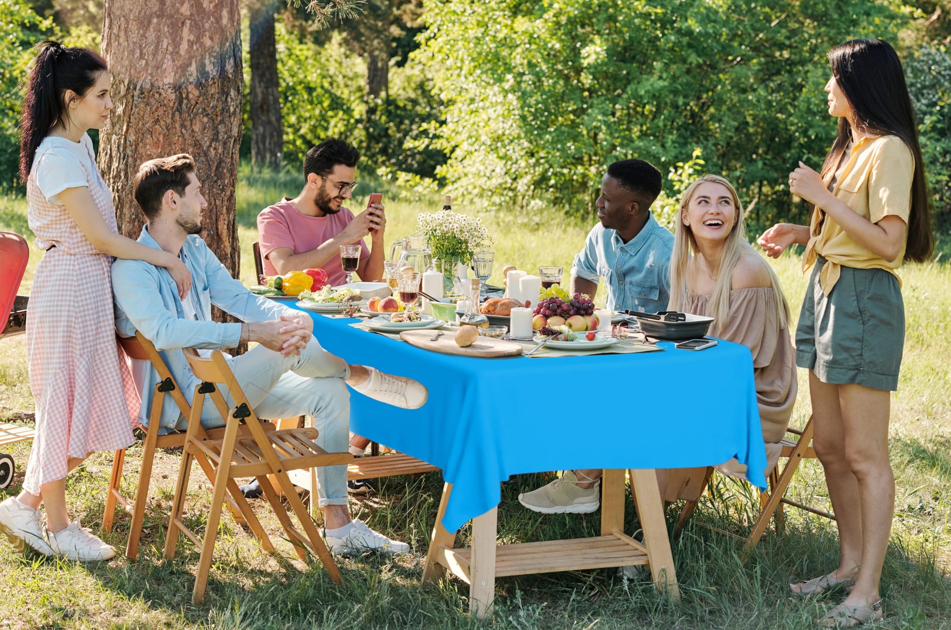 CUUSNNY 14 Packs Disposable Rectangle Plastic Tablecloths, 54x108 Inch