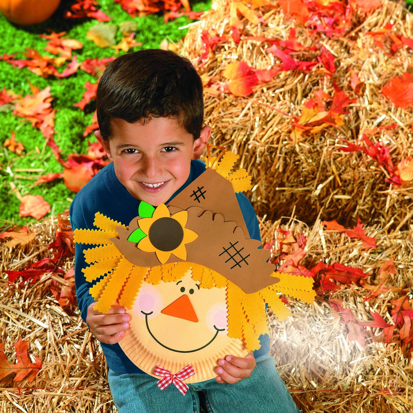 Paper Plate Scarecrow Craft Kit - Makes 12 - Fall Crafts for Kids and Fun Home Activities