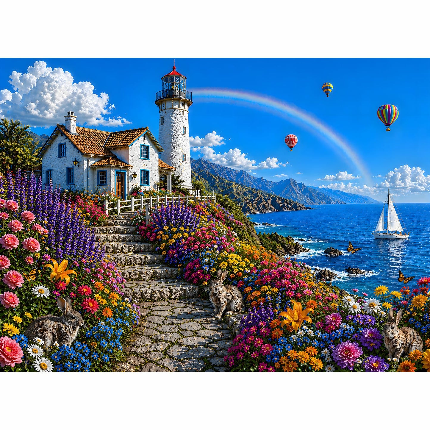 Ocean Lighthouse Puzzles for Adults 500 Pieces, Letter on The Back