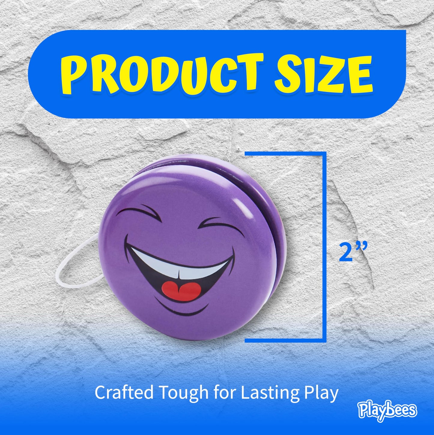 Metal Smiley Face Yo-Yo for Kids 8-12, 12 Pack Bulk Metal YoYos - 2 Inch Smiley Face Party Favors, Classroom Prizes, Goodie Bag Stuffers, Birthday