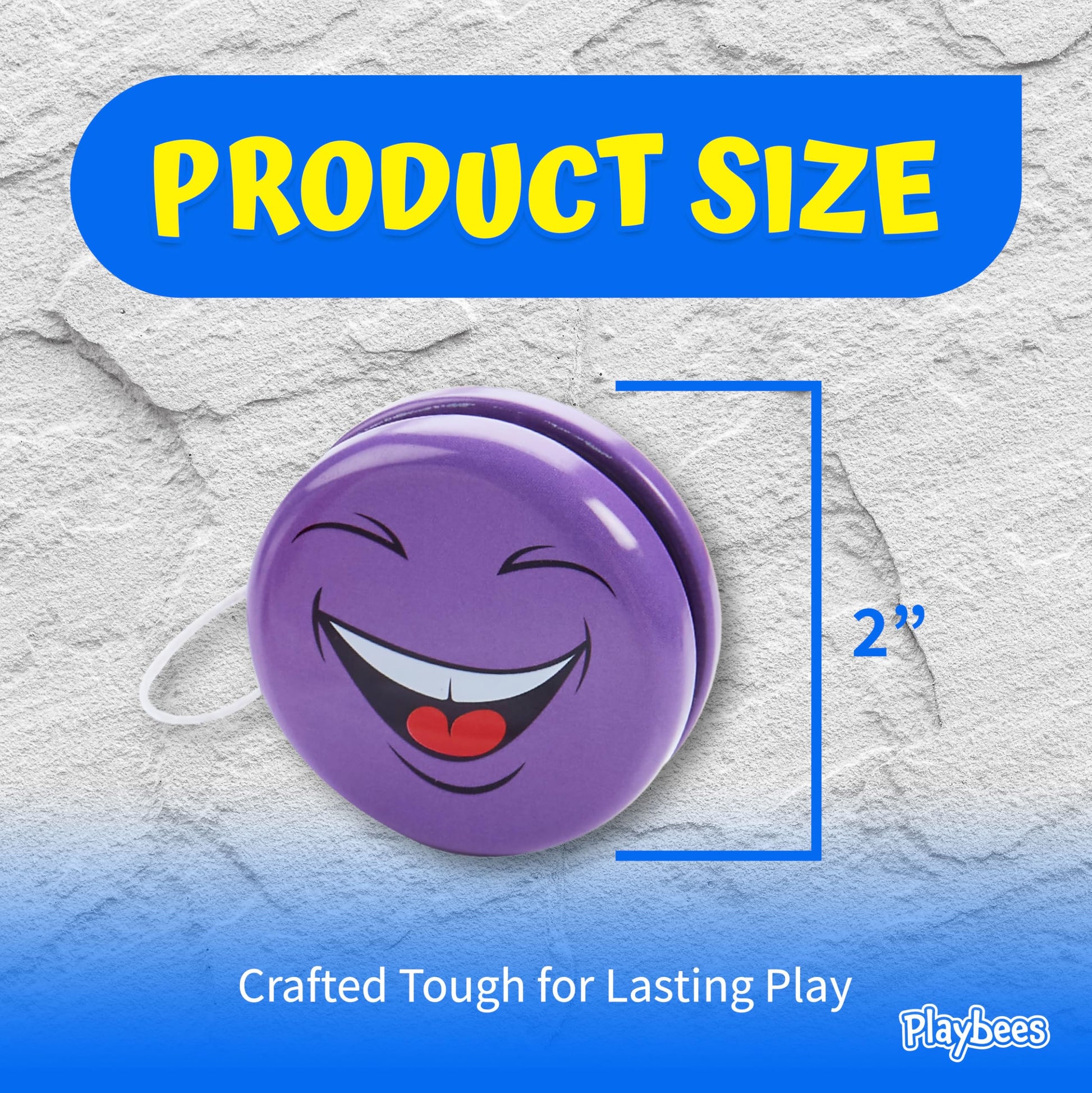 Metal Smiley Face Yo-Yo for Kids 8-12, 12 Pack Bulk Metal YoYos - 2 Inch Smiley Face Party Favors, Classroom Prizes, Goodie Bag Stuffers, Birthday