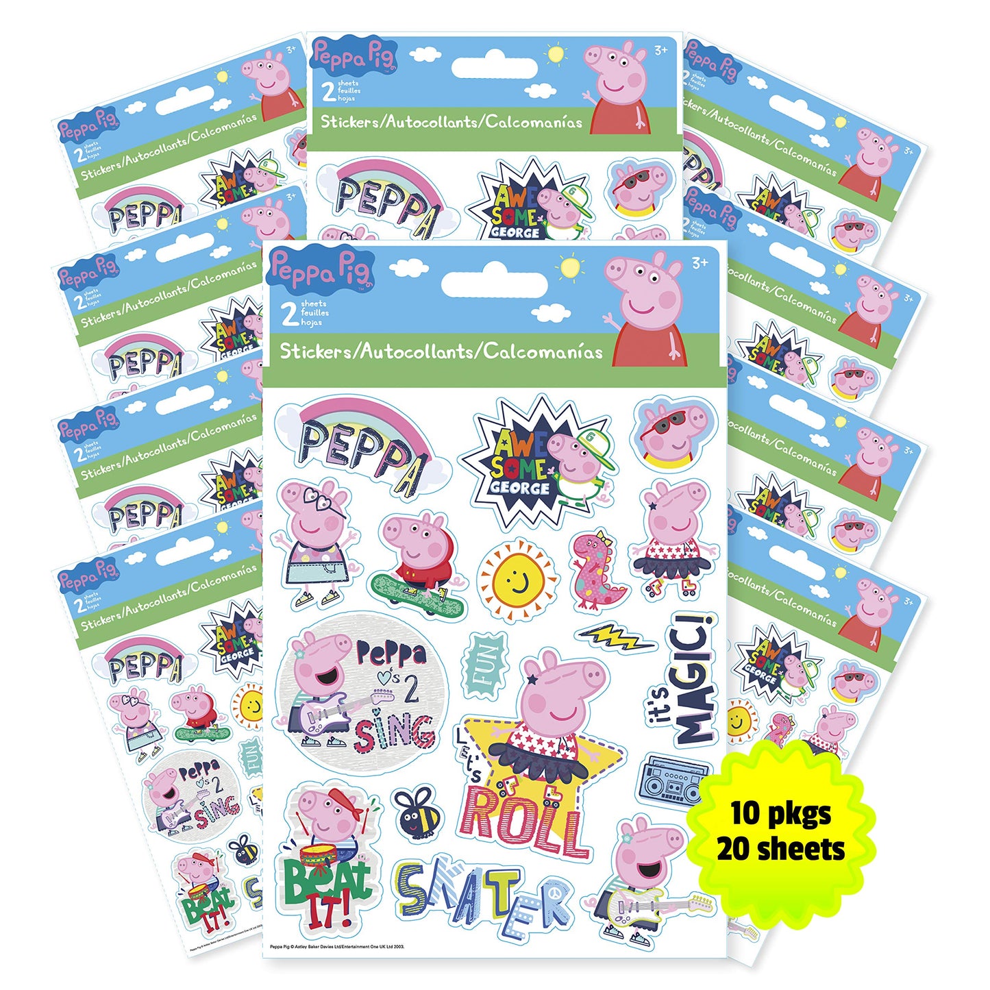 Trends International Peppa Pig - Foldover Sticker 10Count Bundle