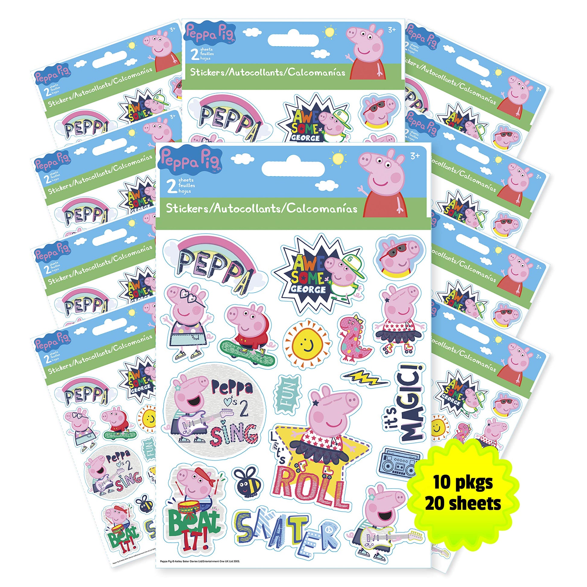 Trends International Peppa Pig - Foldover Sticker 10Count Bundle