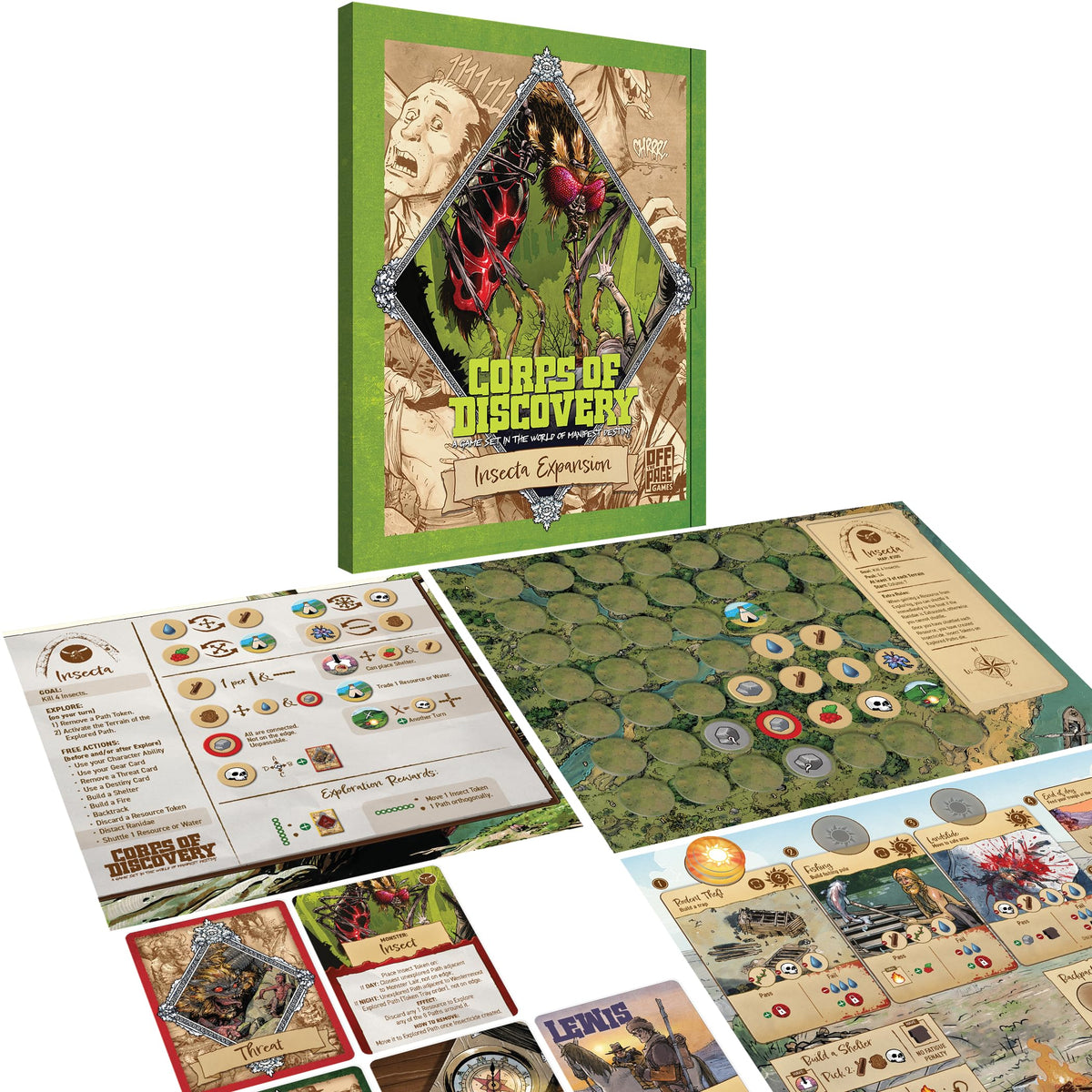 Corps of Discovery: Insecta Expansion - Giant Insect Encounter for the Cooperative Board Game | 1-4 Players