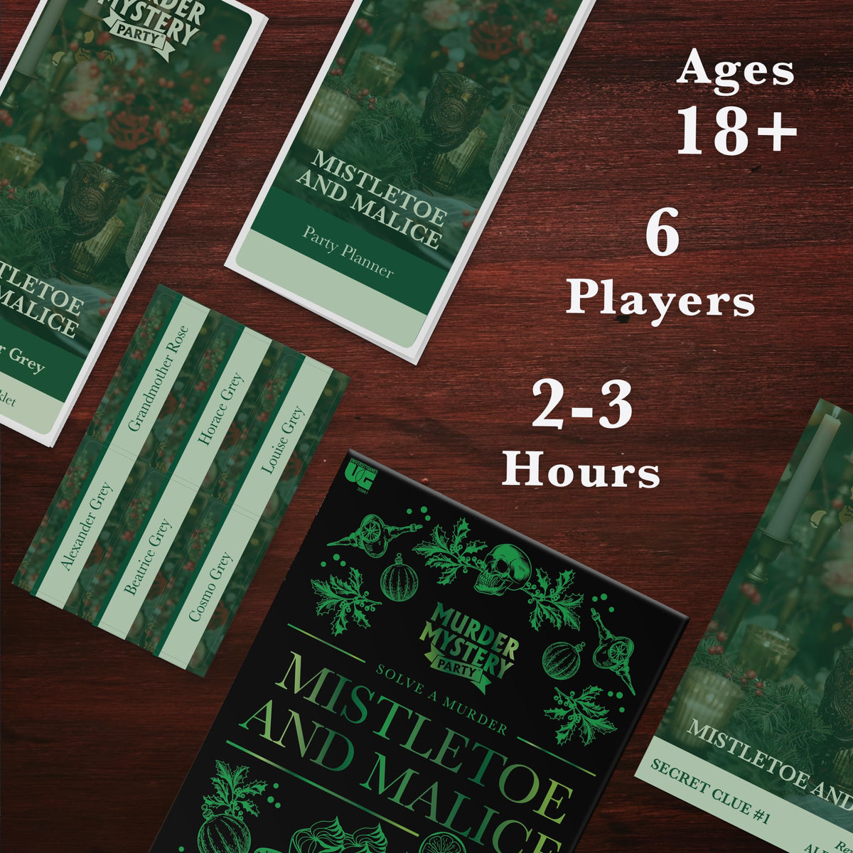 Mistletoe & Malice Murder Mystery Party Game for Adults, Ages 16+