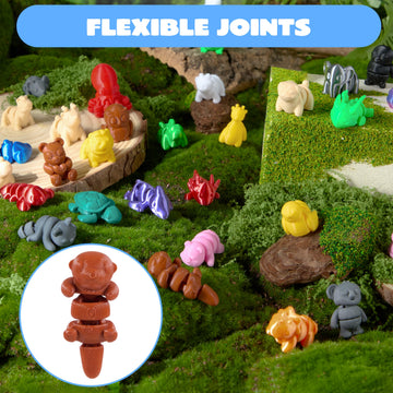 JOYIN 36 Pcs Mini 3D Printed Mix Animals Set, 36 Different Animals 3D Printed Toys - Cute Articulated Flexible Figurines Fidget Toys for Party Favors