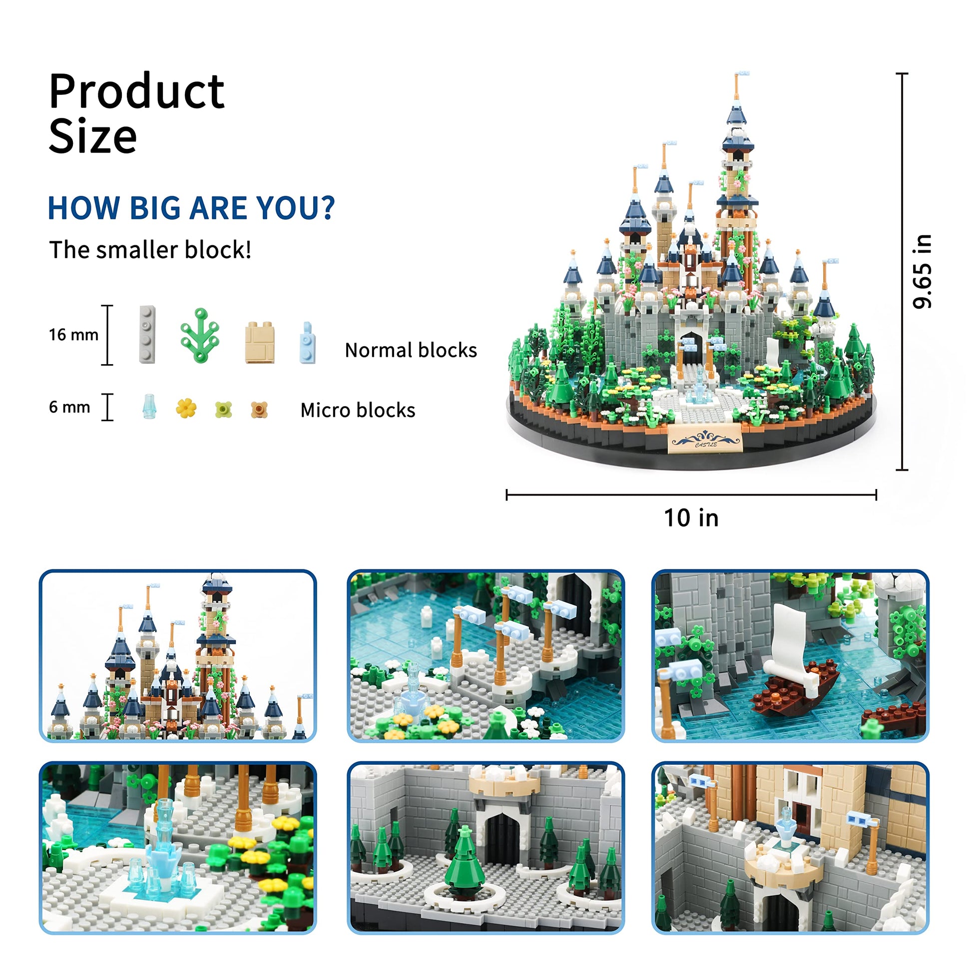 DOLBLOCK Princess Castle Micro Building Set for Adults, Architecture Mini Building Collection Model Kit (Not Compatible with Lego), Unique Gift
