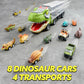 JOYIN 13 in 1 Dinosaur Toys for Kids 3-5, Transport Dinosaur Carrier Truck with 12 Pull Back Cars, Toddler Toys 3-4? Birthday Gifts for 3 4 5+ Year