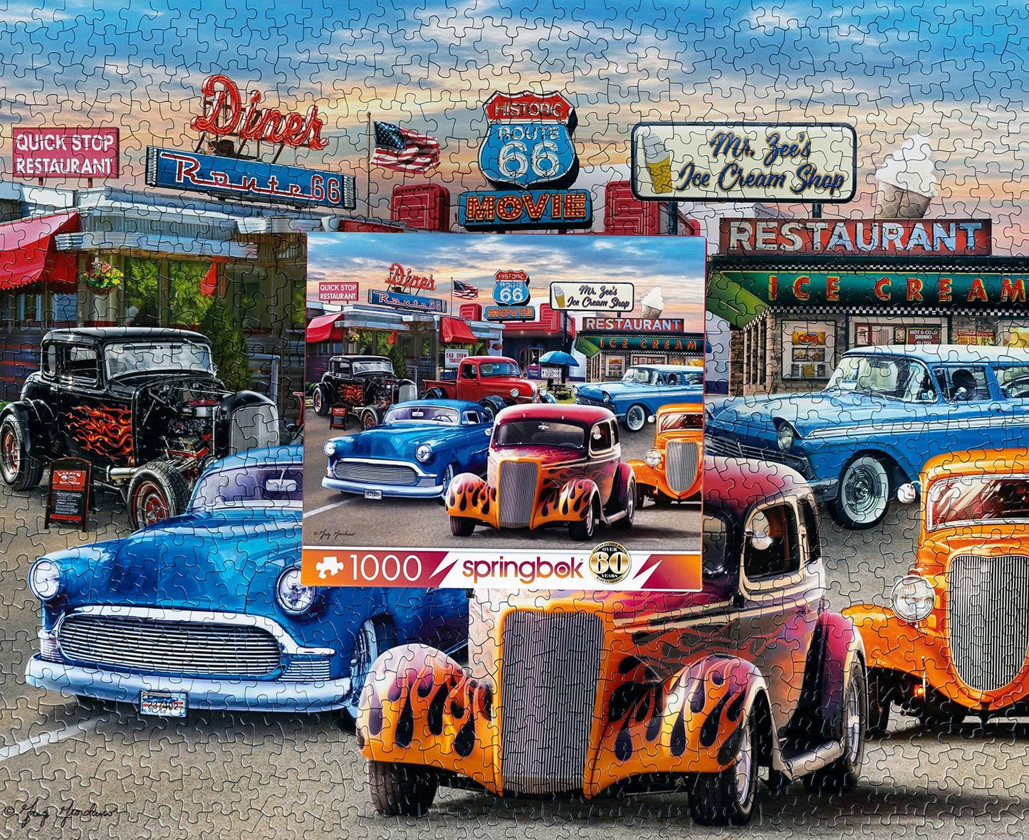 Springbok Classic Car Show 1000 Piece Jigsaw Puzzle for Adults