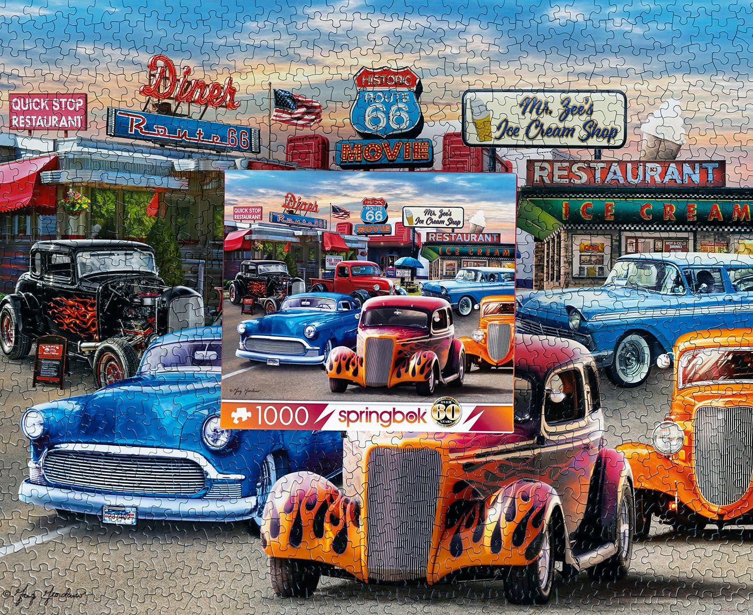 Springbok Classic Car Show 1000 Piece Jigsaw Puzzle for Adults