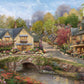 Buffalo Games Thomas Kinkade Summer in Cobblestone Village 1000 Piece Puzzle - Silver Select Premium Jigsaw Puzzle with Foil Accents & Reference