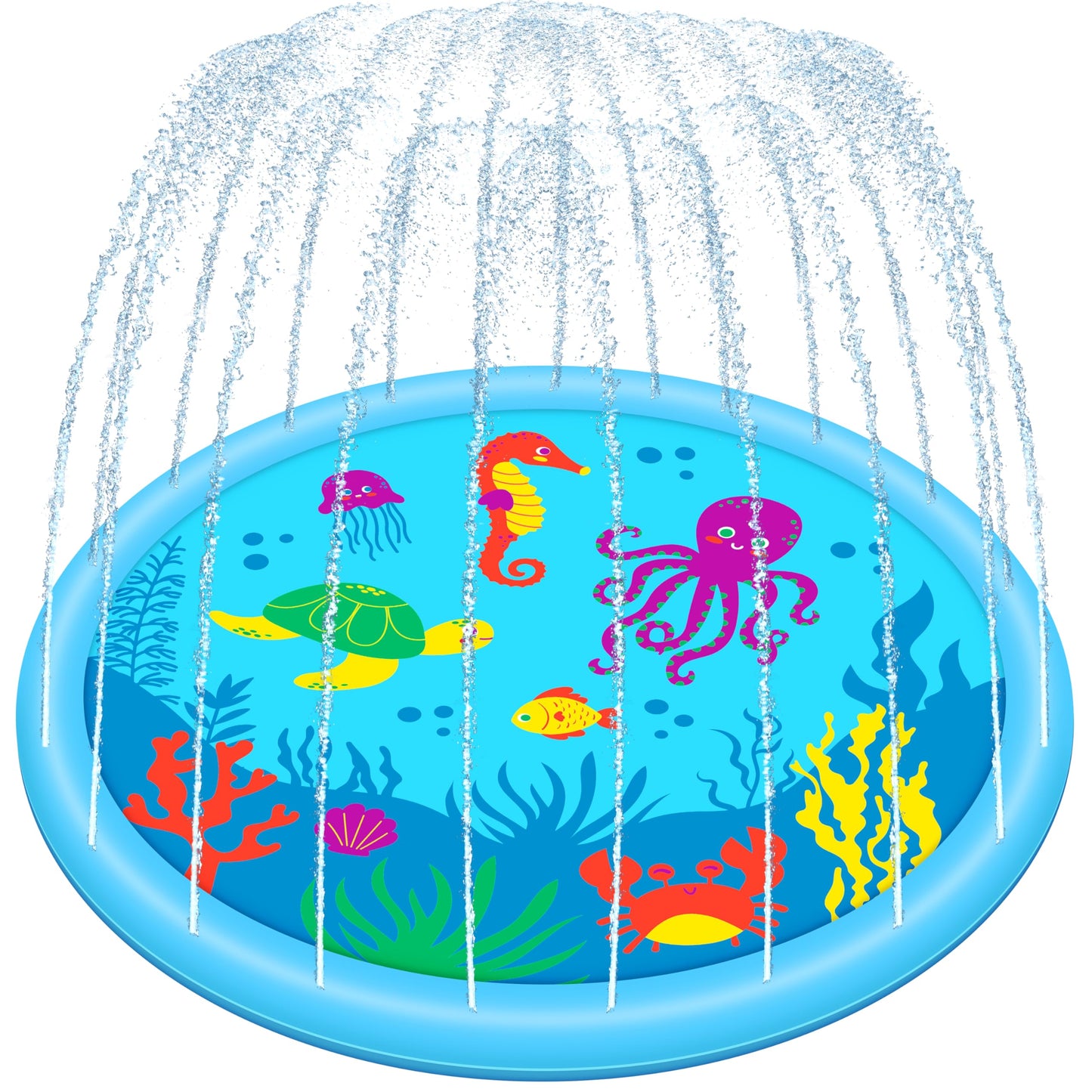 SLOOSH 60" Splash Pad Water Toys - Sprinkler Mat for Toddler Kids Baby Play Water Games Pool Fun, Summer Outdoor Garden Lawn Backyard Party Supplies