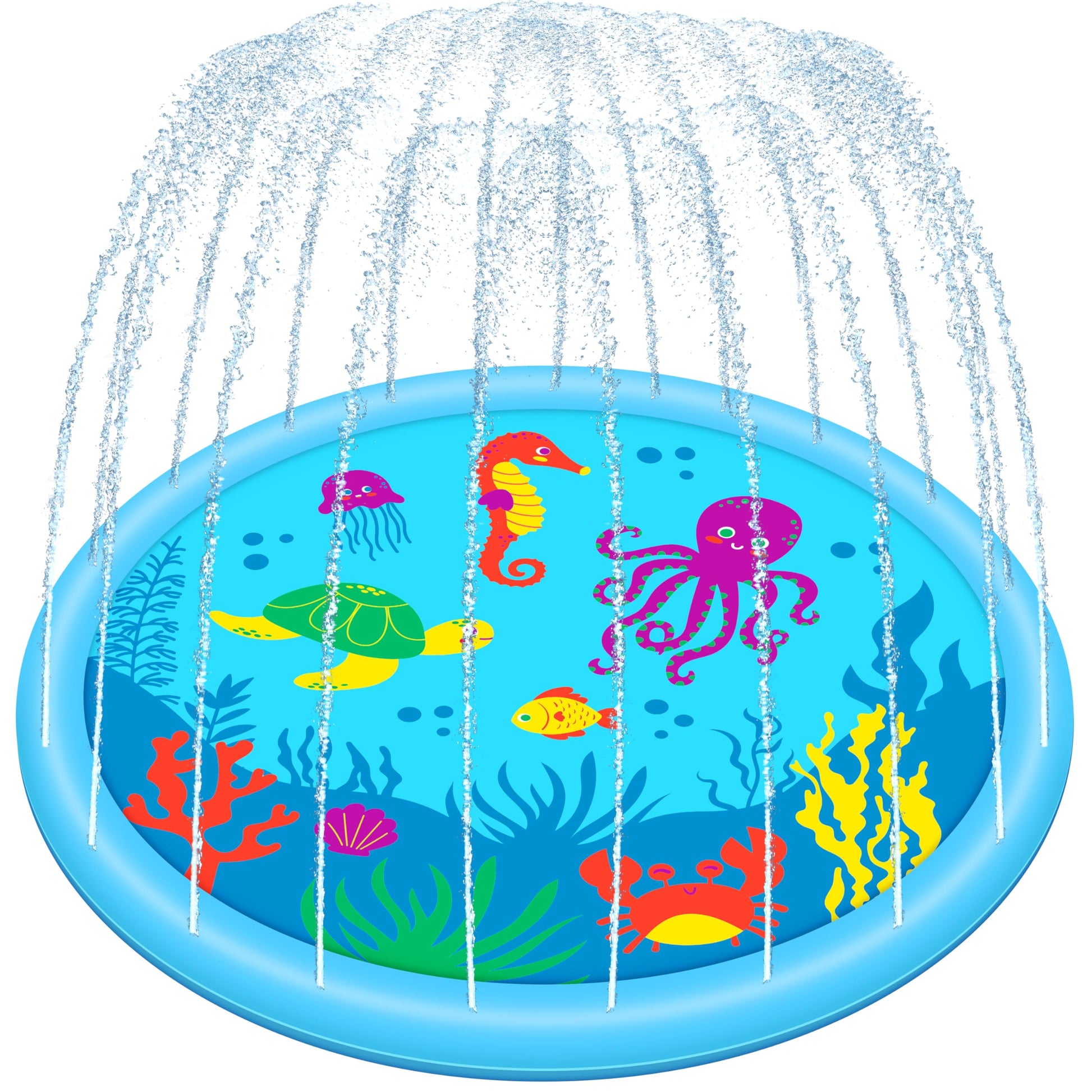 SLOOSH 60" Splash Pad Water Toys - Sprinkler Mat for Toddler Kids Baby Play Water Games Pool Fun, Summer Outdoor Garden Lawn Backyard Party Supplies