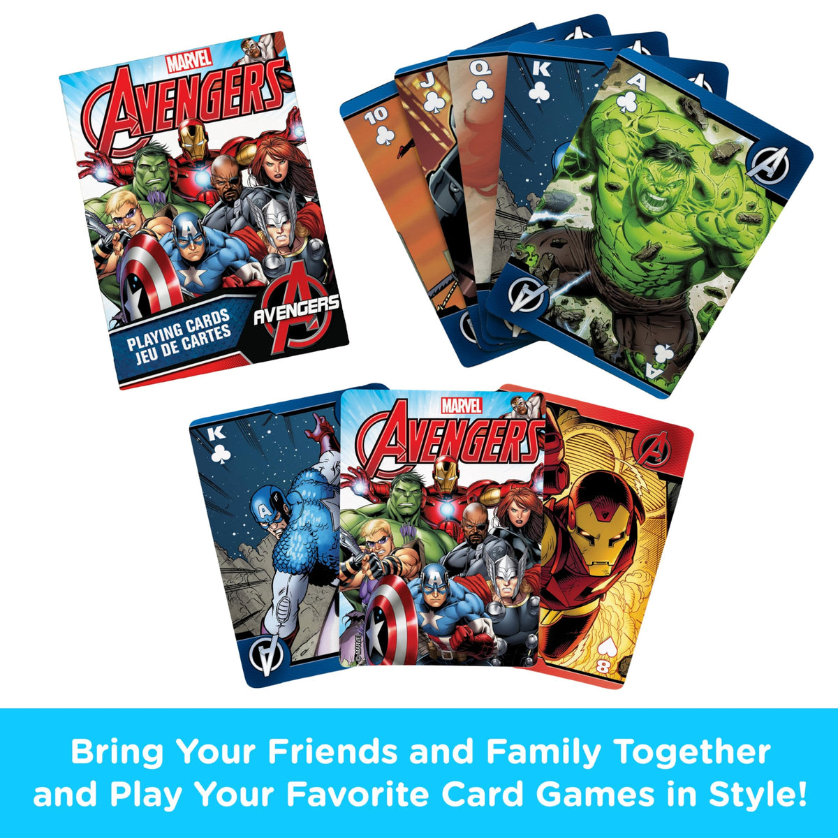 AQUARIUS Marvel Avengers Comics Playing Cards, 3",Multi-colored