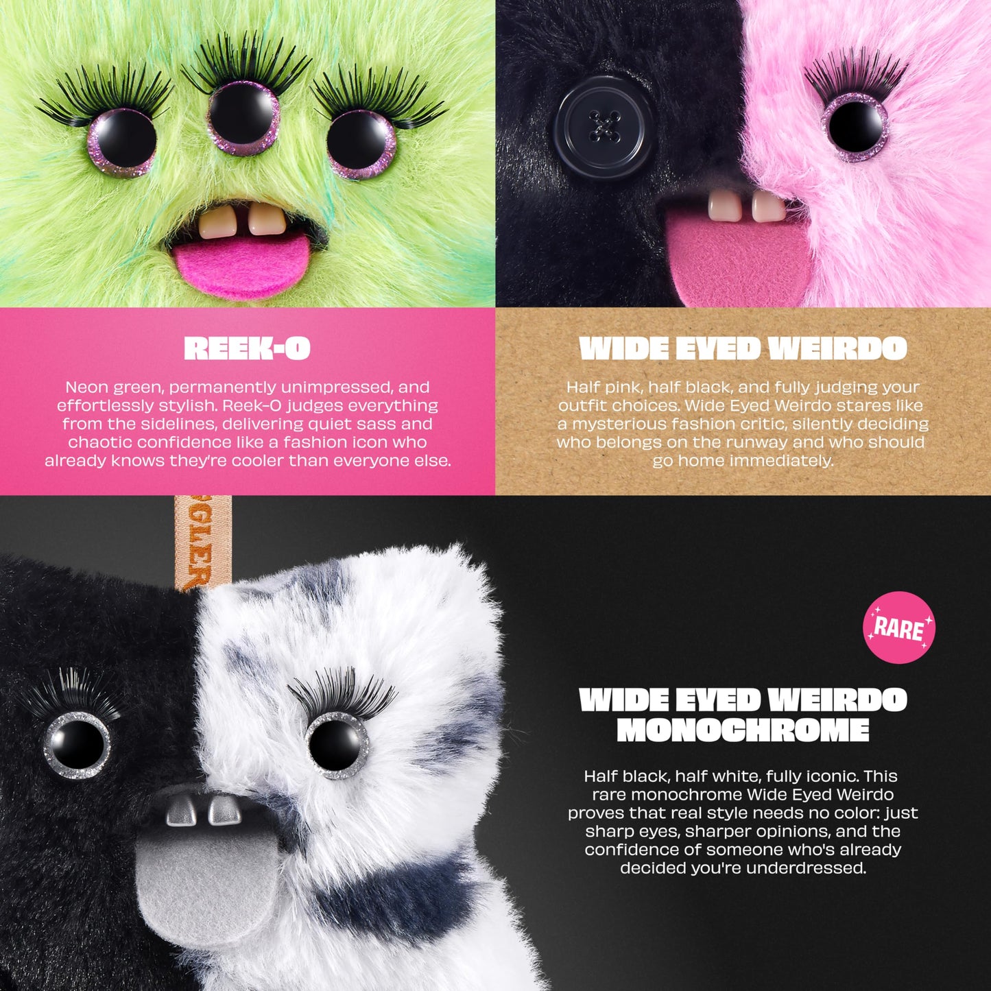 Fuggler Baby Baddies Fugg 5 Inch Plush Collectible Toy (6 Pack) by ZURU Featuring Funny Ugly Monster Design with Fierce Attitude, Bold Details,