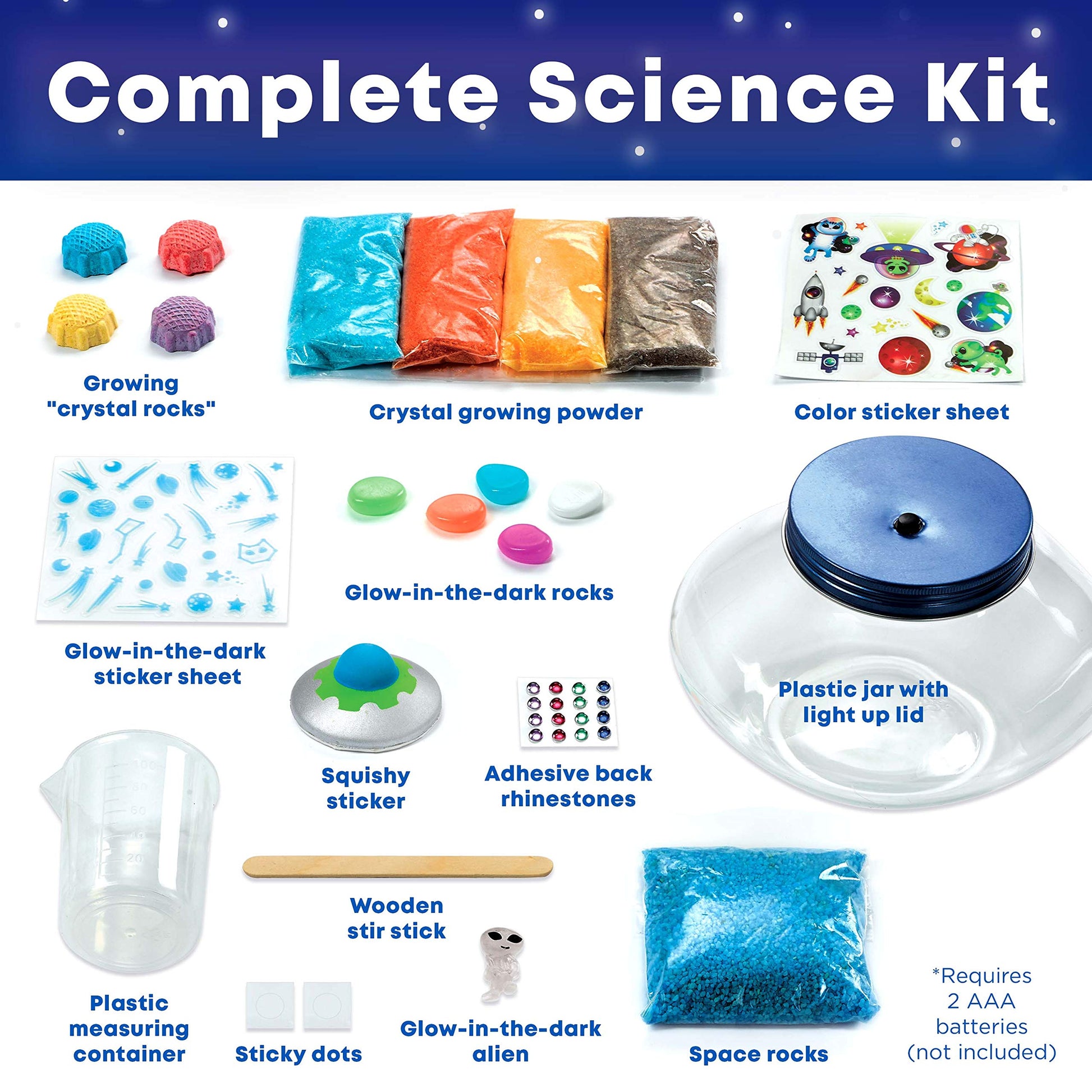 Creativity for Kids Crystal Space Terrarium Kit - Crystal Growing Kit for Kids - DIY STEM Science Kit for Boys and Girls (Ages 6+)