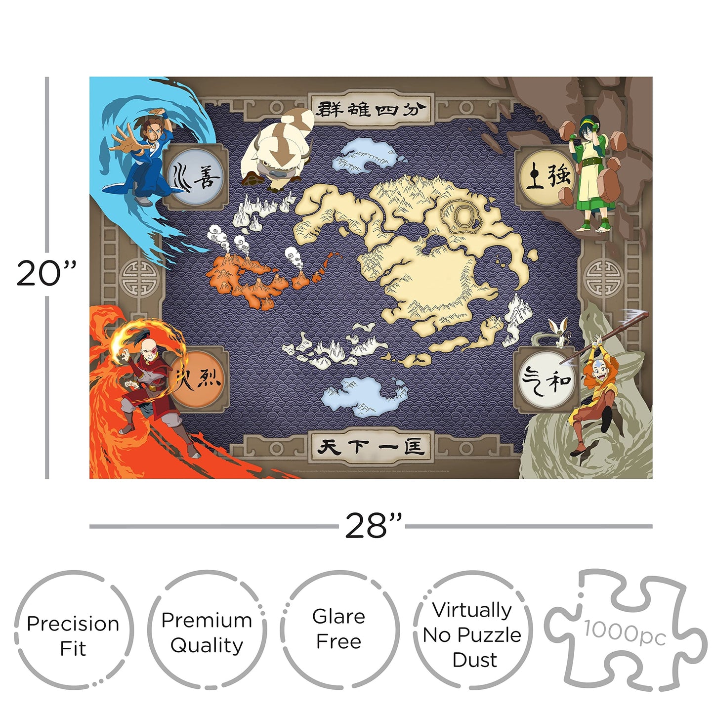 AQUARIUS Avatar The Last Airbender Four Nations Map 1000 Pc Jigsaw Puzzle
