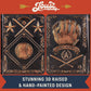 Baseball Card Binder - Stunning 3D Raised & Hand Colorwashed PU Leather Binder - 9 Pocket Album w Zipper - 360 Side Loading Sleeves Book for Baseball