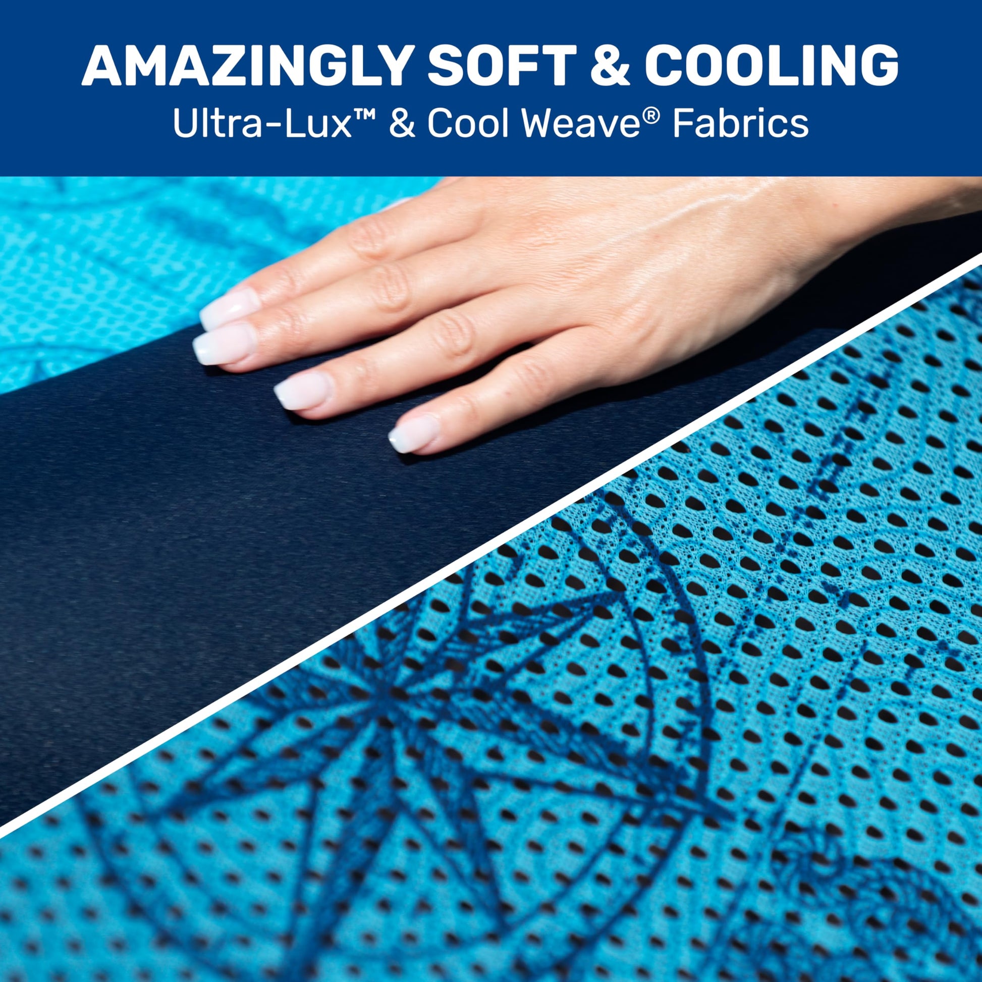 Aqua Luxury Water Lounge, X-Large, Inflatable Pool Float with Headrest, Backrest & Footrest, Navy/Light Blue