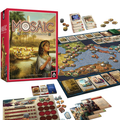 Mosaic: A Story of Civilization - Strategy Board Game for Adults and Family | Fast, Fun, Action-Selection and Area Control Game | 1-6 Players | Ages