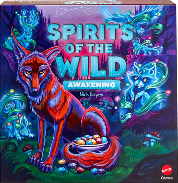 Mattel Games Spirits of the Wild: Awakening Relaxing, Light Strategy Board Game for 2 Players with Stones, Bowl and Coyote Figure