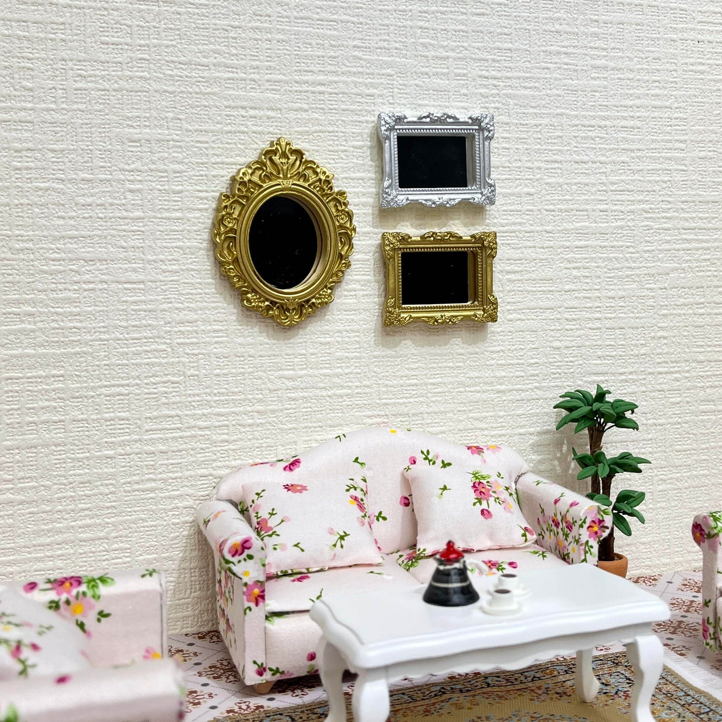 SAMCAMI Miniature Dollhouse Accessories, Mini Mirror and Mini Wall Art, 1/12 Scale Doll House Accessories and Furniture, Dollhouse Miniatures, 9