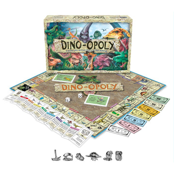 Late for the Sky Dino-Opoly Dinosaur Property Trading Board Game for Families & Kids, Ages 8+, 2-6 Players, Educational Strategy Fun, Great Gift