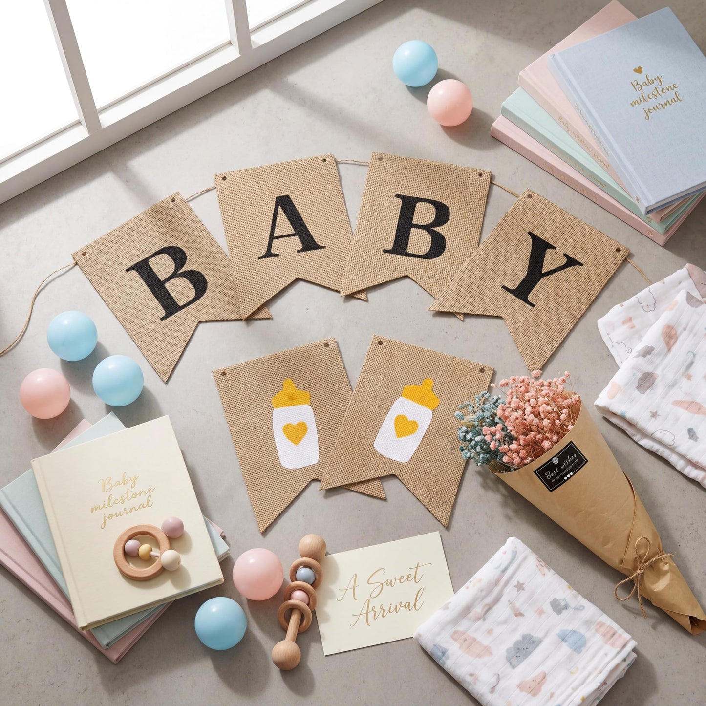 Boao A Baby Is Brewing Banner, Diaper Party Decoration, Coffee Themed Baby Shower Banner for Gender Reveal Celebration Brown Decoration Party