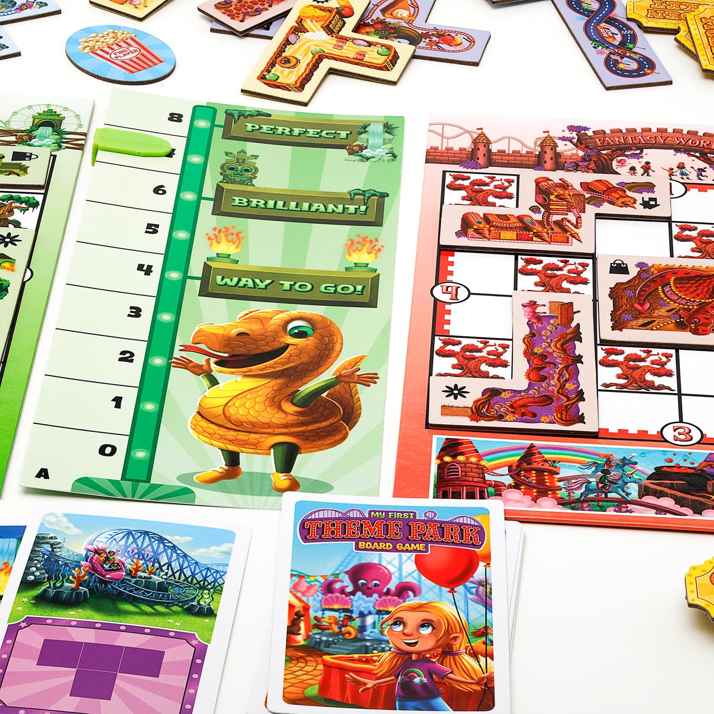 My First Theme Park Board Game for Kids Ages 5+- Build an Amusement Park with Cute Rides & Games - Fun Family Tile-Placement Strategy Game - Easy